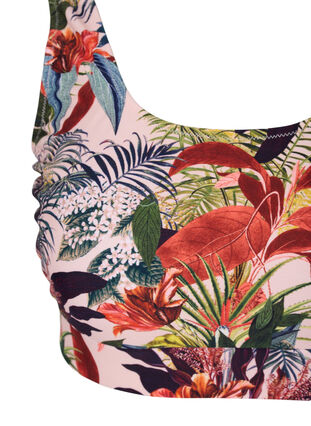 Printet bikini top med rund halsudskæring, Palm Print, Packshot image number 2