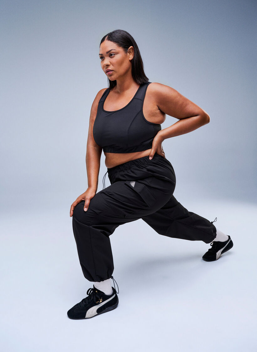 Sports-bh med racerback, Sort, Image image number 0