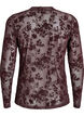 Meshbluse med blomstermønster, Brun, Packshot image number 1