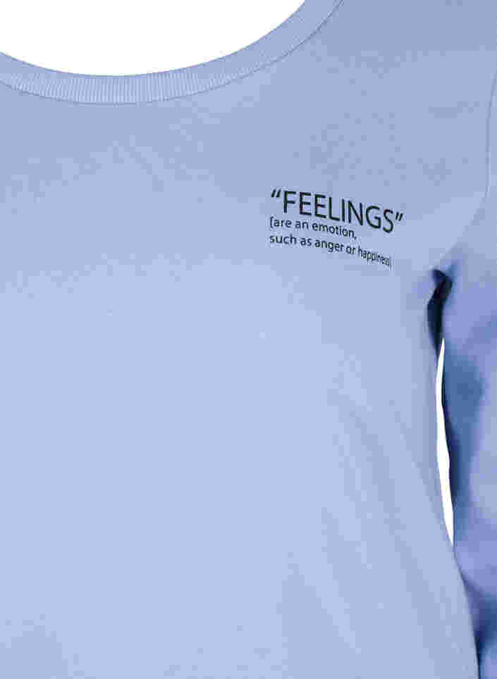 Bomulds sweatshirt med tekstprint, Blue Heron, Packshot image number 2
