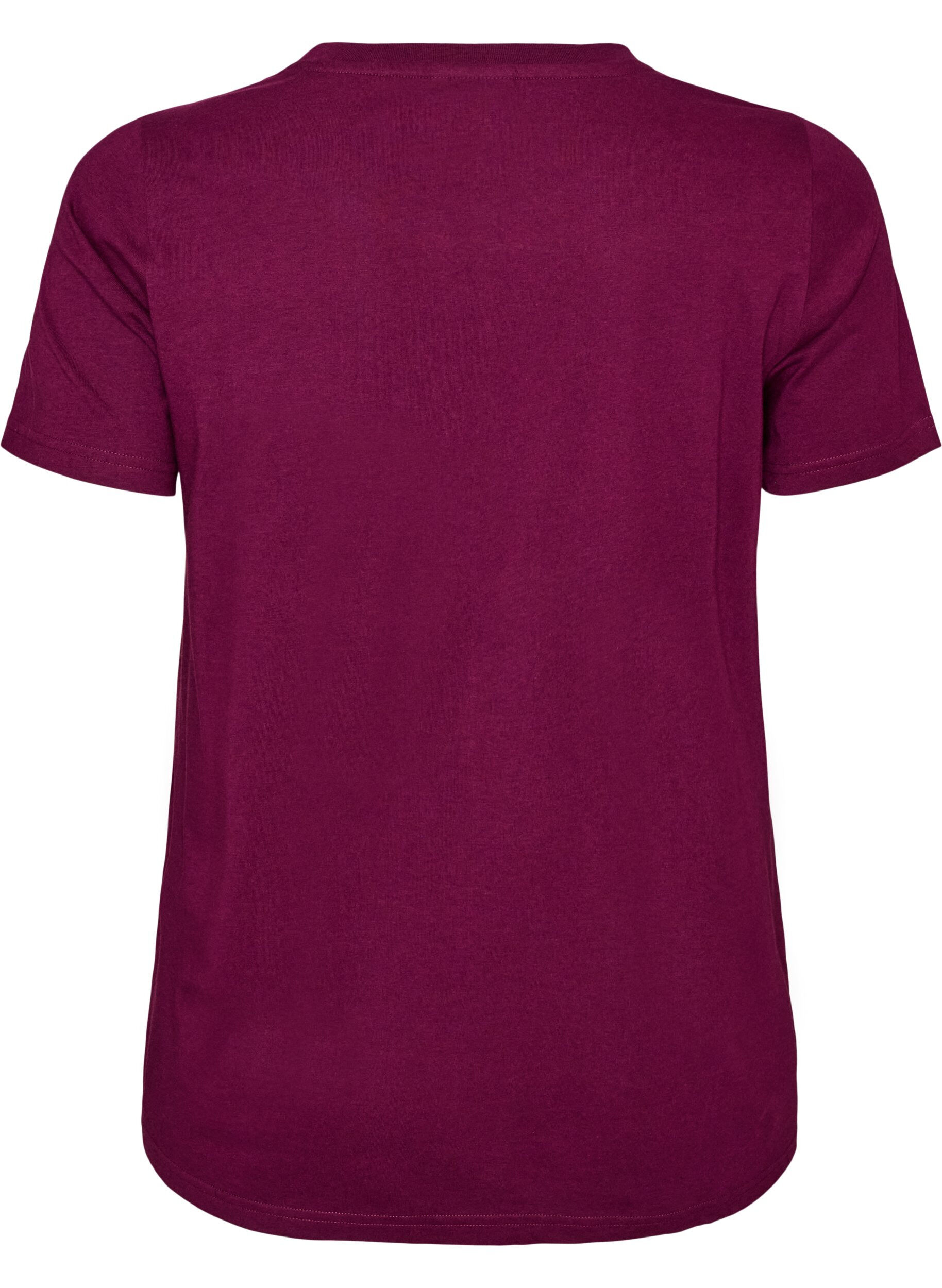 ZizziT-shirt i &oslash;kologisk bomuld med velourtekst, Lilla, Packshot image number 1
