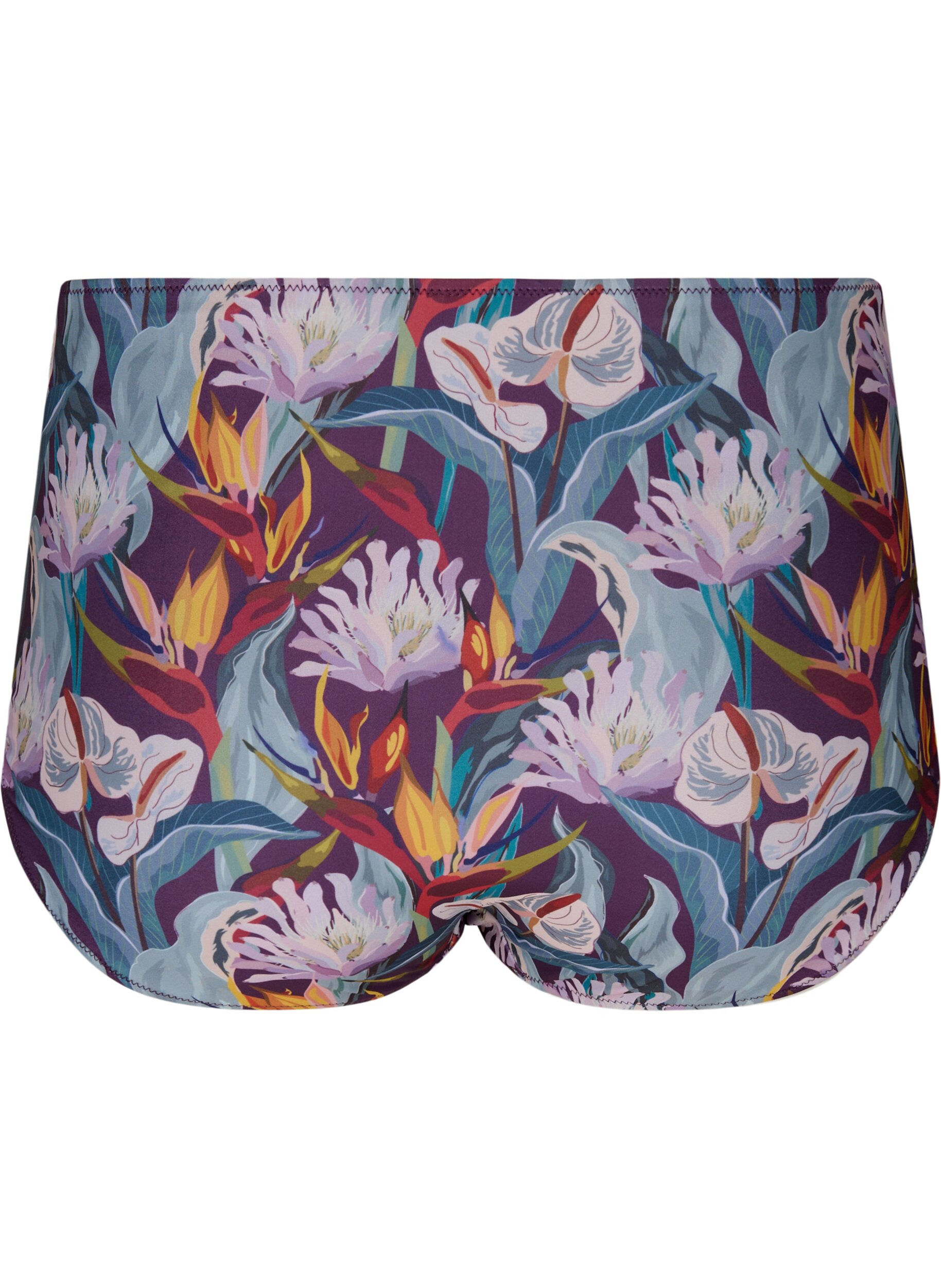 Zizzi H&oslash;jtaljet bikini underdel med print, Gr&oslash;n, Packshot image number 1