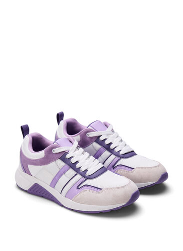 Wide fit sneakers, White Purple, Packshot image number 1
