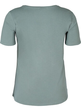 Basis t-shirt med v-hals, Balsam Green, Packshot image number 1