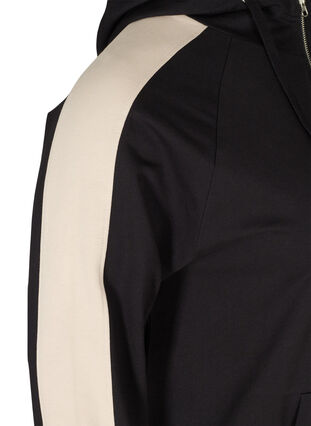 Sweatshirt med hætte og lomme, Black, Packshot image number 3