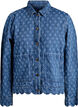 Denimjakke med distressed m&oslash;nster, Bl&aring;, Packshot image number 0