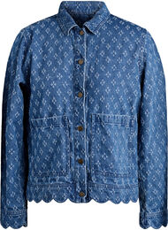 Denimjakke med distressed m&oslash;nster, Bl&aring;