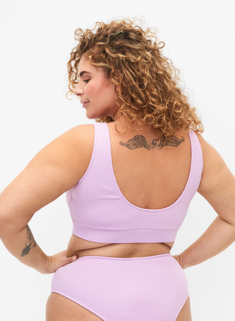 Bikini top med crepe struktur, Orchid Bouquet, Model image number 1