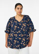 Skjortebluse med 1/2 &aelig;rmer, Bl&aring;, Model image number 0