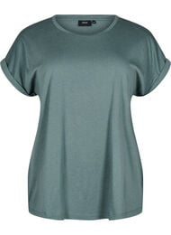 Kort&aelig;rmet t-shirt i bomuldsblanding, Gr&oslash;n