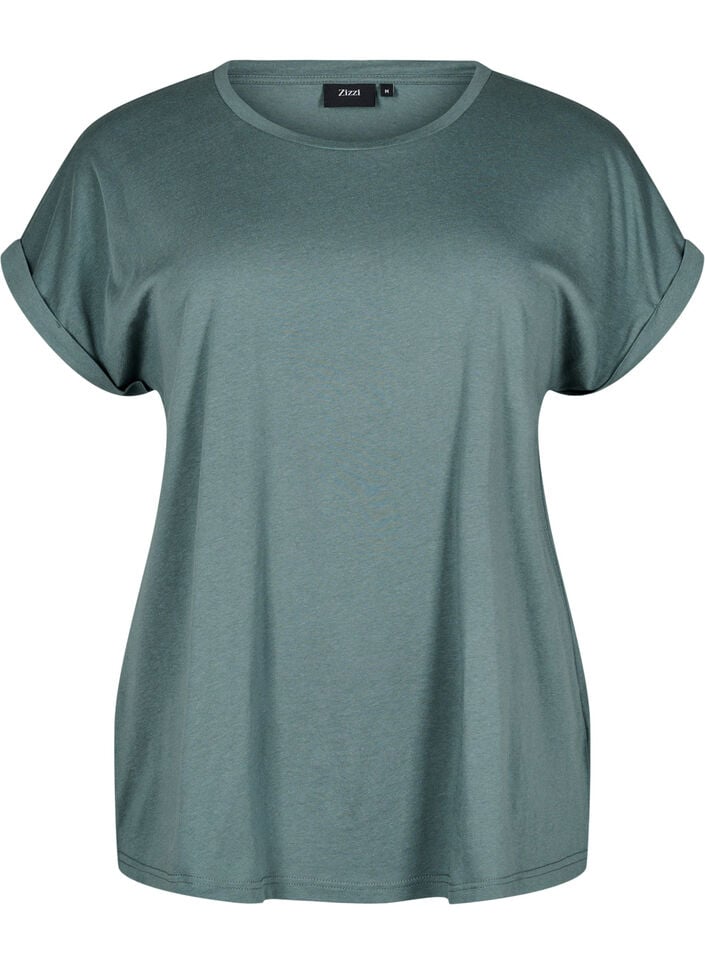 Kort&aelig;rmet t-shirt i bomuldsblanding, Gr&oslash;n, Packshot image number 0