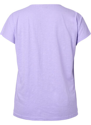 Bomulds t-shirt med blad print, Lavender C Leaf, Packshot image number 1
