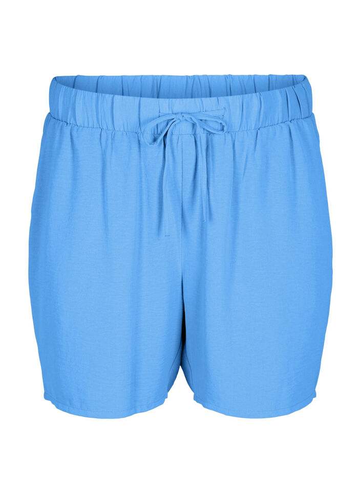 Shorts med lommer og elastik i taljen, Blå, Packshot image number 0