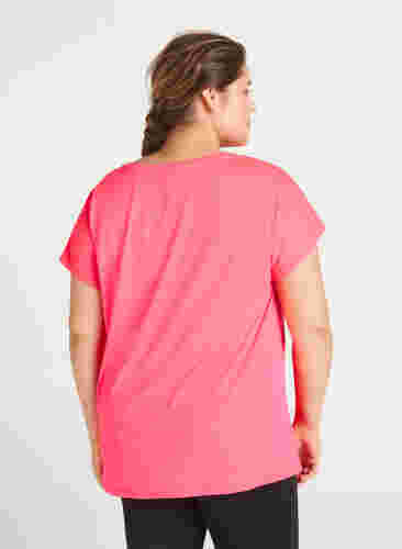 Ensfarvet trænings t-shirt, Neon pink, Model image number 1