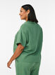 Skjortebluse i bomuldsmusselin med korte &aelig;rmer, Gr&oslash;n, Model image number 2