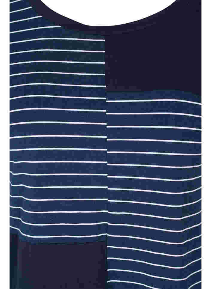 Kortærmet viskose t-shirt med striber, Night Sky Stripe, Packshot image number 2