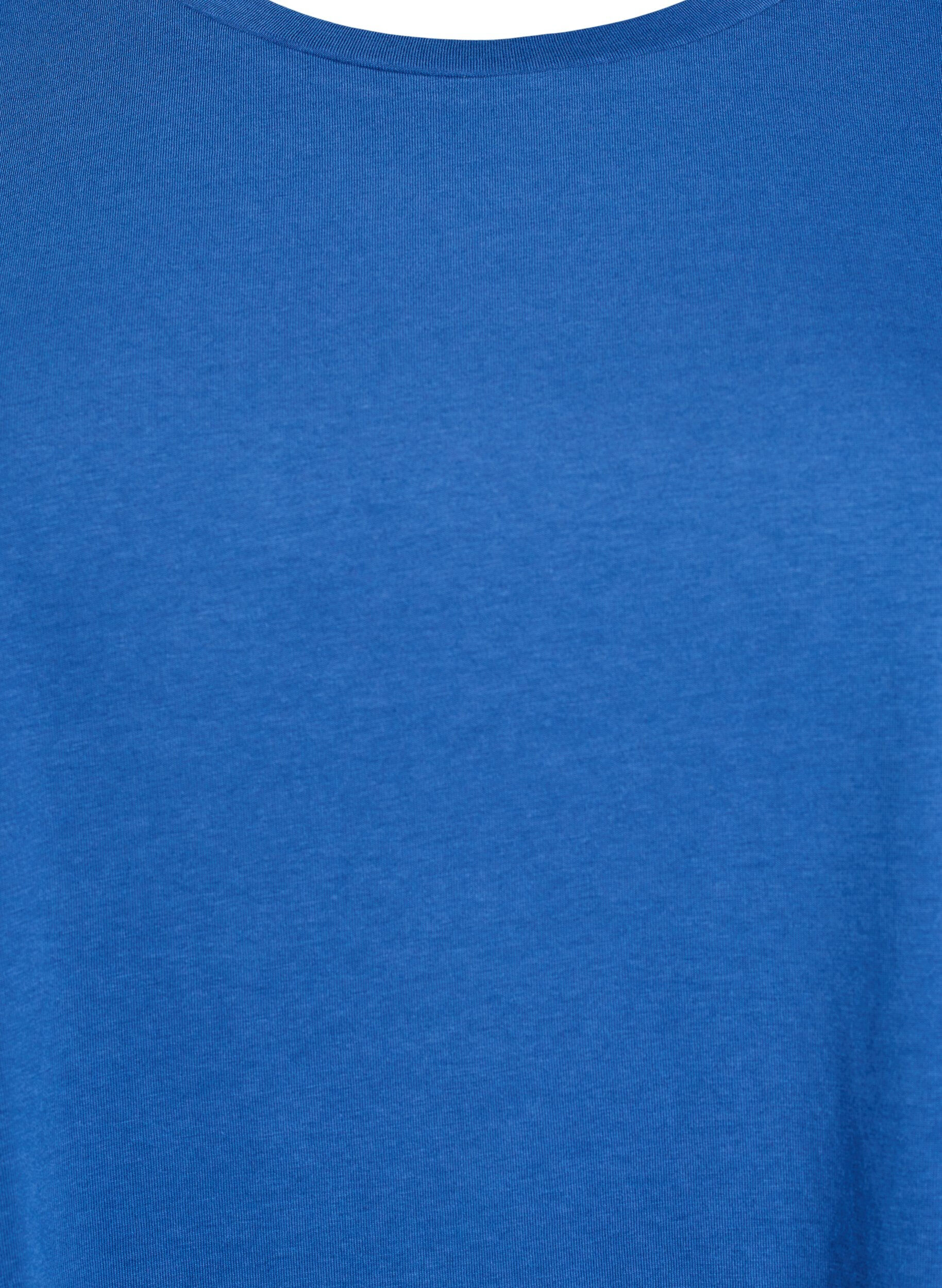ZizziKort&aelig;rmet t-shirt i bomuldsblanding, Bl&aring;, Packshot image number 2