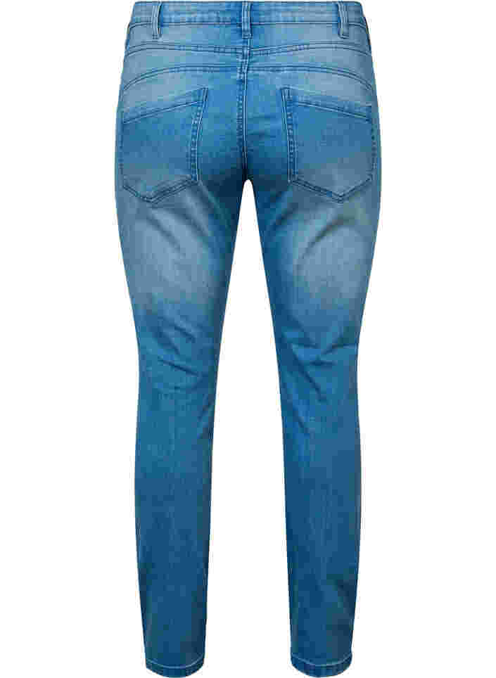 Ripped Emily jeans med regulær talje, Blue denim, Packshot image number 1