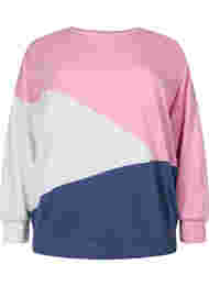 Sweatshirt med color-block, C. Pink C. Blocking