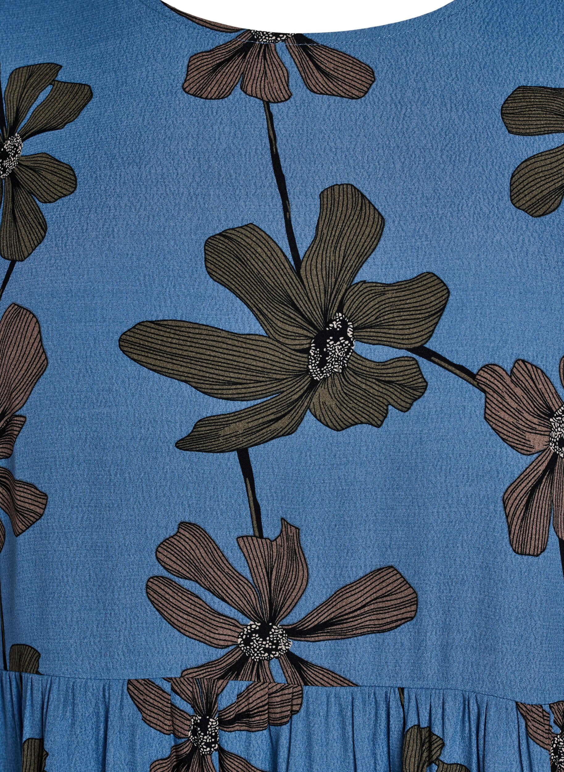 Zizzi Lang&aelig;rmet tunika med sk&aelig;ring, Bl&aring;, Packshot image number 2