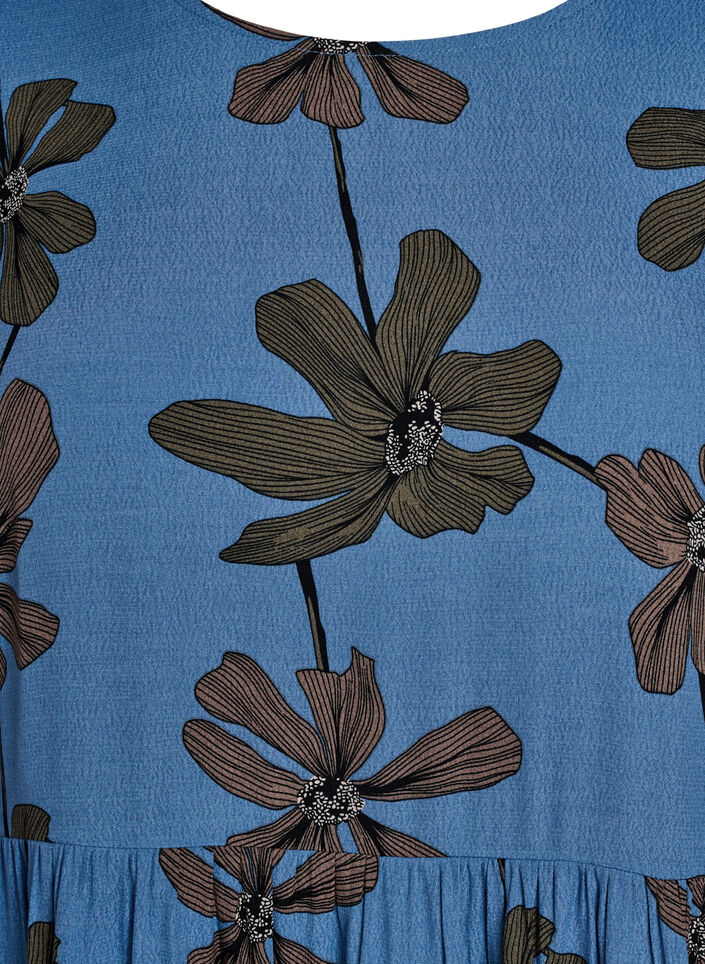 Langærmet tunika med skæring, Blå, Packshot image number 2