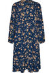 Midikjole med smock og dekorative knapper, Bl&aring;, Packshot image number 0
