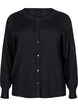 Strikket cardigan med knapper i viskosemix, Black, Packshot image number 0