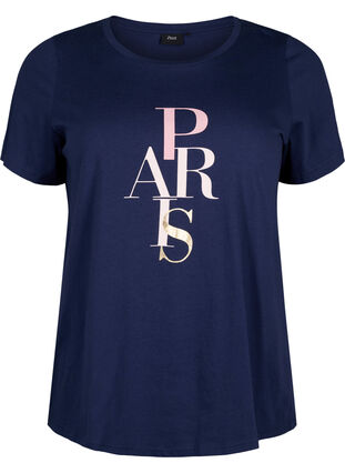 Bomulds t-shirt med tekstprint, Medieval B. w. Paris, Packshot image number 0