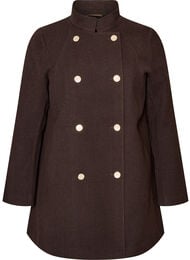 A-formet frakke med guldknapper, Brun