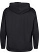 Sweatshirt med h&aelig;tte og print, Sort, Packshot image number 1
