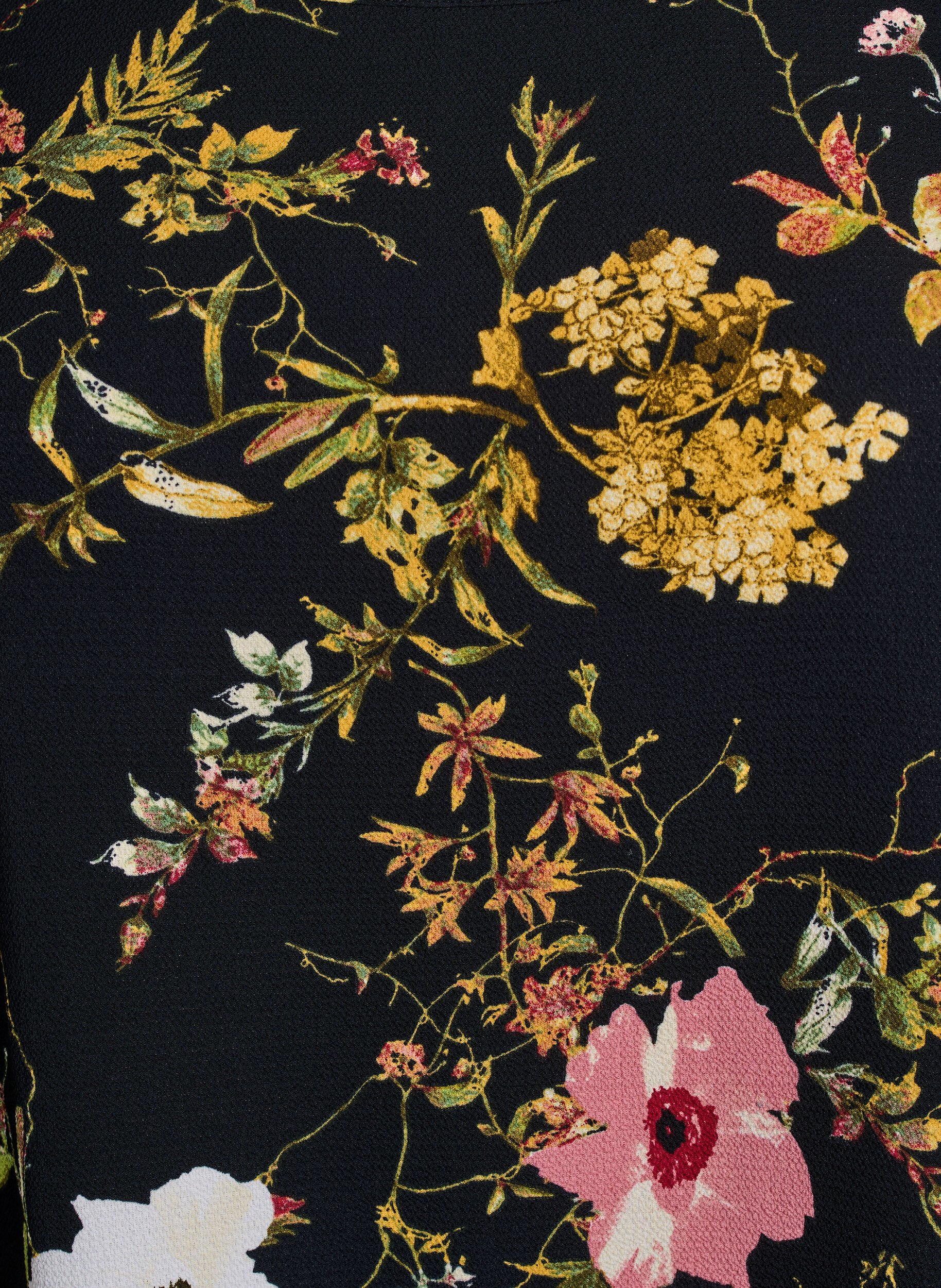 ZizziKjole med print og korte &aelig;rmer, Sort, Packshot image number 2