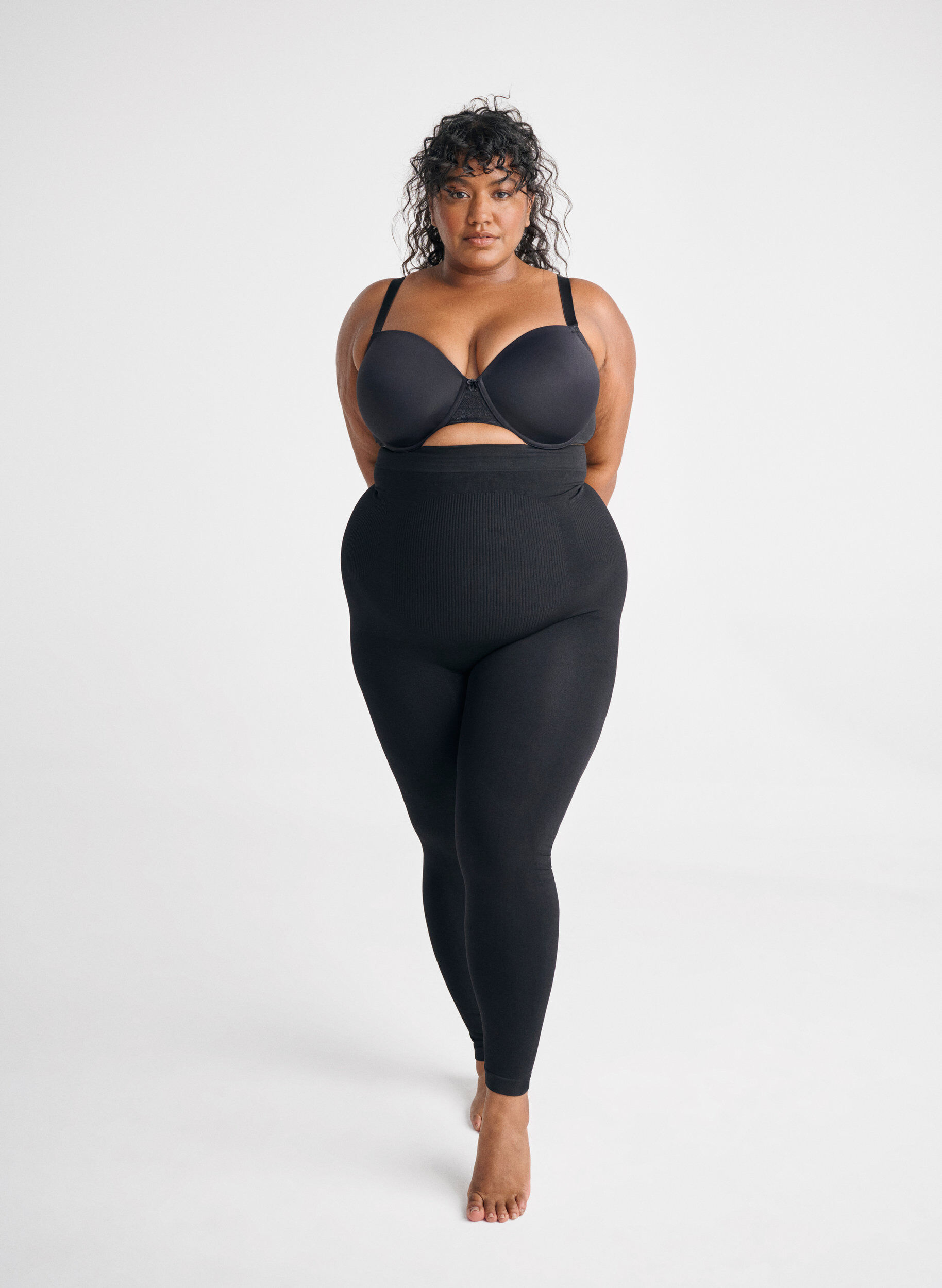 Zizzi Shapewear leggings med h&oslash;j talje, Sort, Image image number 0
