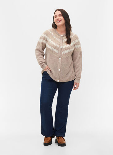 Ellen bootcut jeans med høj talje, Unwashed, Model image number 0