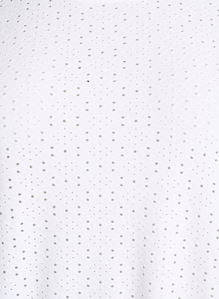 Bluse med hulm&oslash;nster og ballon-effekt, Hvid, Packshot image number 2