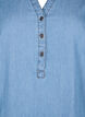 Denimkjole med slids og korte ærmer, Blue denim, Packshot image number 2
