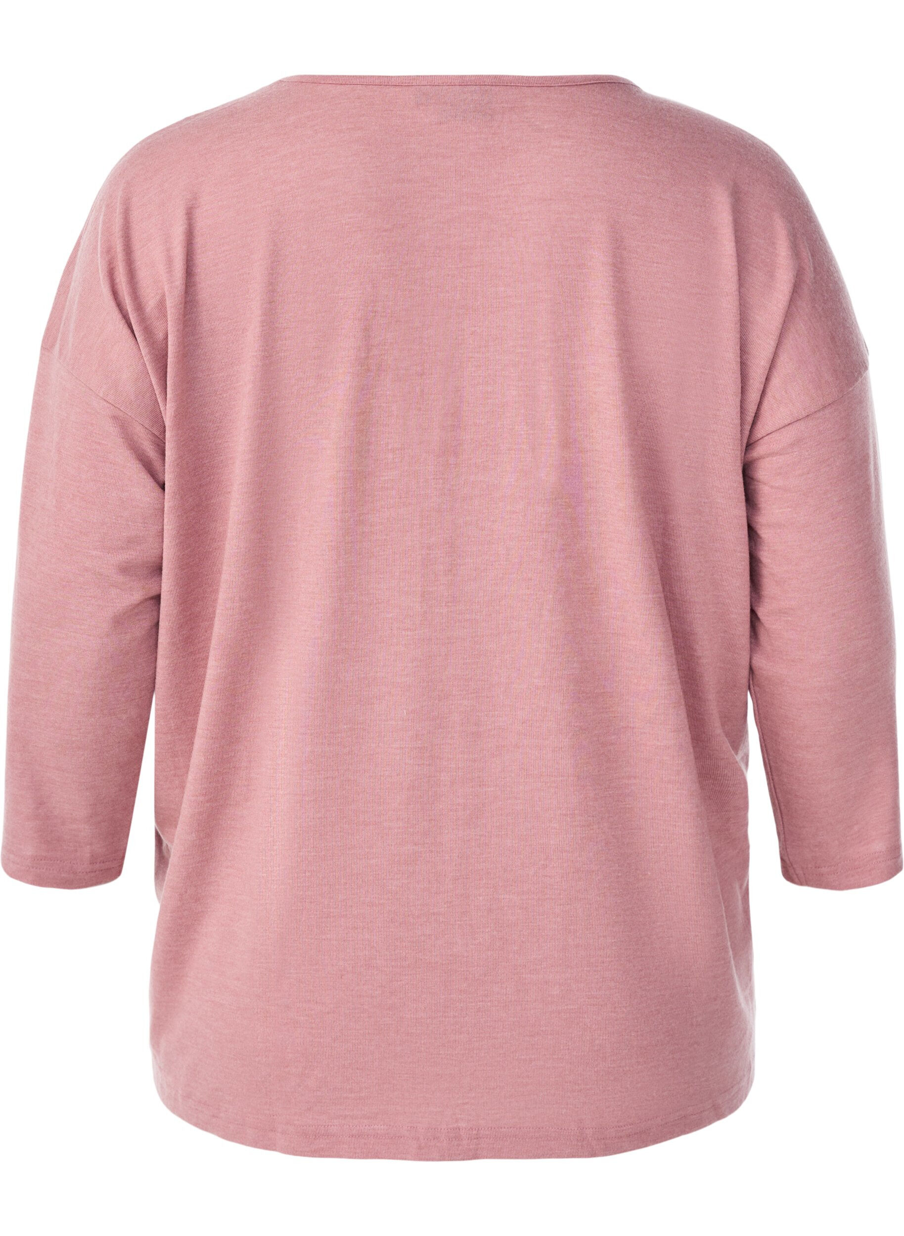 ZizziJerseybluse med 3/4 &aelig;rmer, Lyser&oslash;d, Packshot image number 1