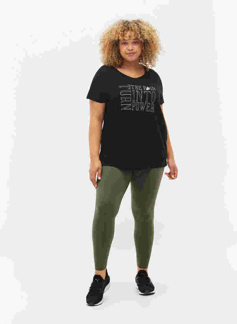 Trænings t-shirt med print, Black w. turn, Model image number 1