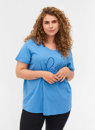 Kortærmet t-shirt med print, Blue Jasper, Model image number 0