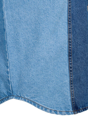 Colorblock denim jakke , Light Blue Denim, Packshot image number 3