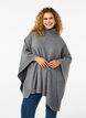 Poncho med høj hals, Medium Grey Melange, Model image number 0