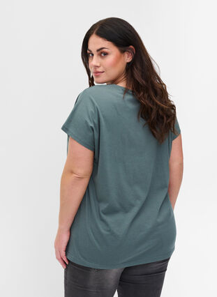 T-shirt i bomuldsmix, Balsam Green, Model image number 1