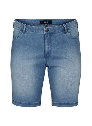 Slim fit Emily shorts med normal talje, Light blue denim, Packshot image number 0