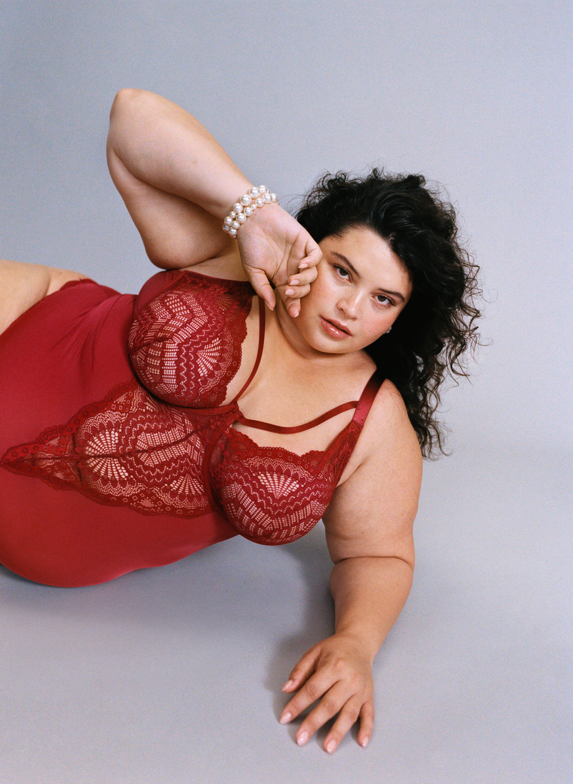 ZizziBlonde body med b&oslash;jle og stropdetalje, R&oslash;d, Image image number 0