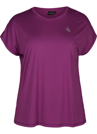 Ensfarvet trænings t-shirt, Sparkling Grape, Packshot image number 0