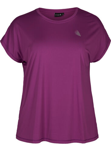 Ensfarvet trænings t-shirt, Sparkling Grape, Packshot image number 0