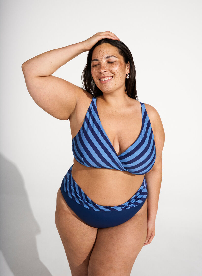 Bikini trusse med wrapdetalje, Bl&aring;, Image image number 0