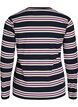 Lang&aelig;rmet natbluse i rib jersey med striber, Bl&aring;, Packshot image number 1