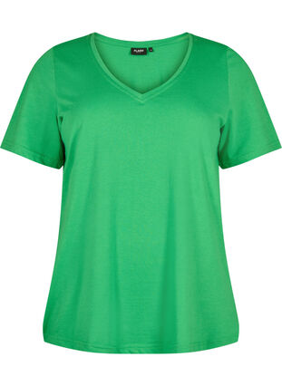 FLASH - T-shirt med v-hals, Kelly Green, Packshot image number 0