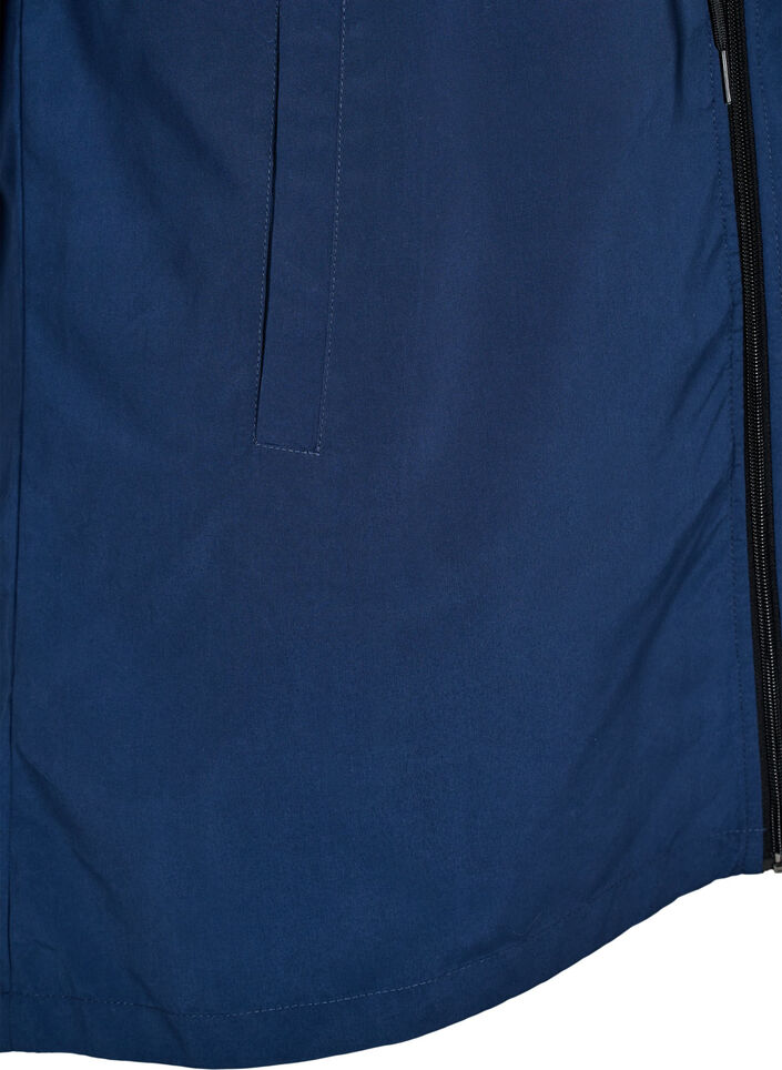 FLASH - Parka i let matriale med hætte, Blå, Packshot image number 3