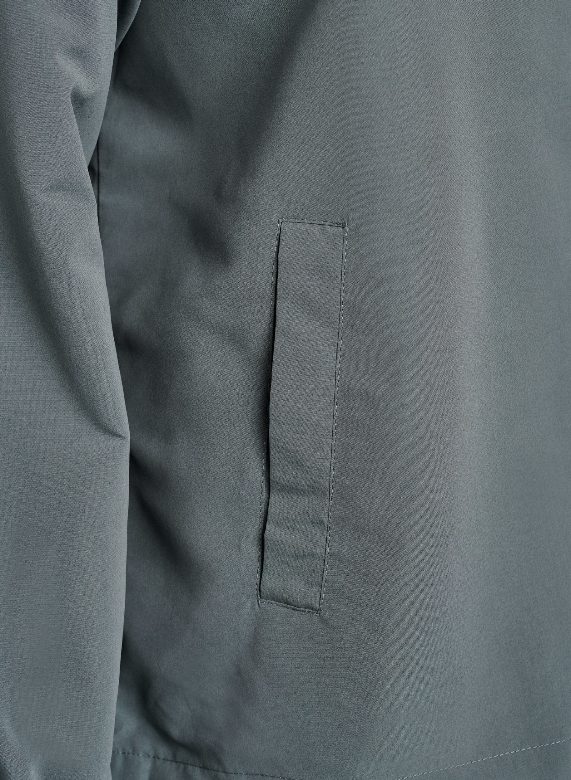 Zizzi Let jakke med h&aelig;tte og lynl&aring;s, Gr&oslash;n, Packshot image number 3